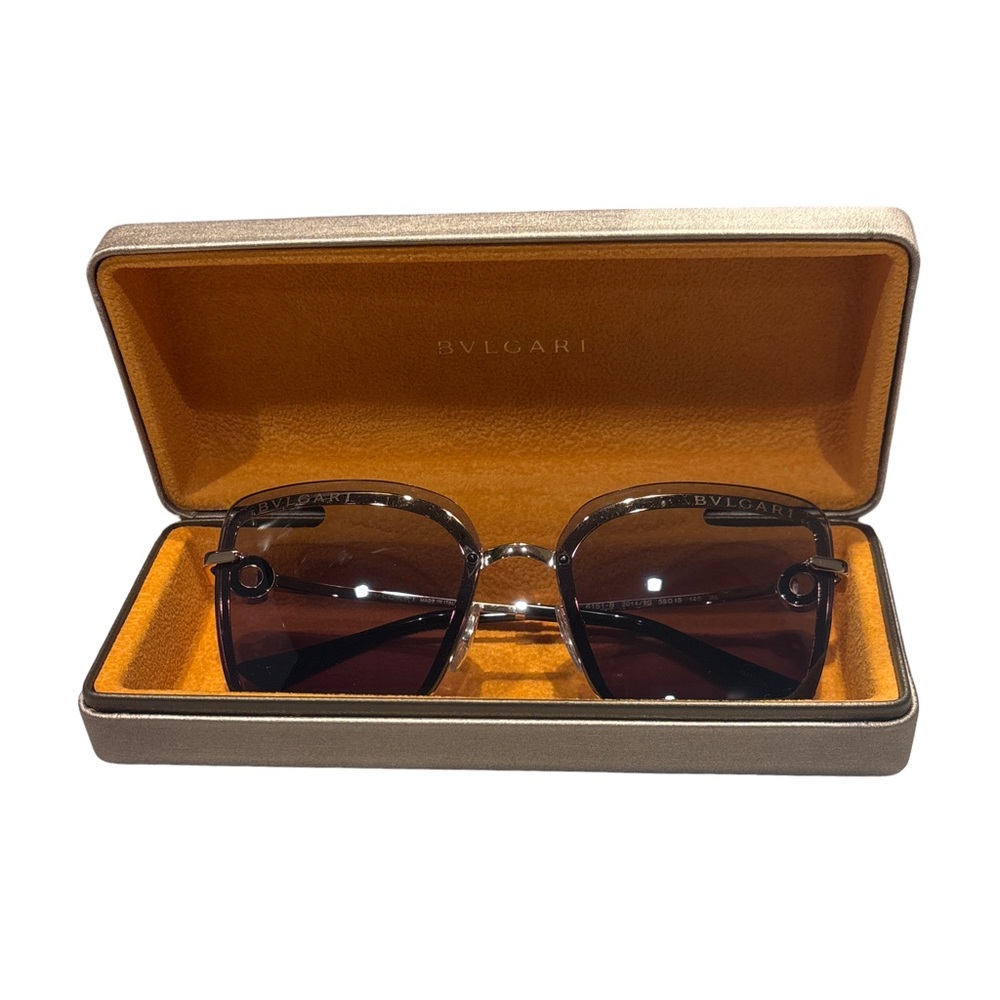 Bulgari BV Square Sunglasses 6151B (20148G) Gold Black Womens